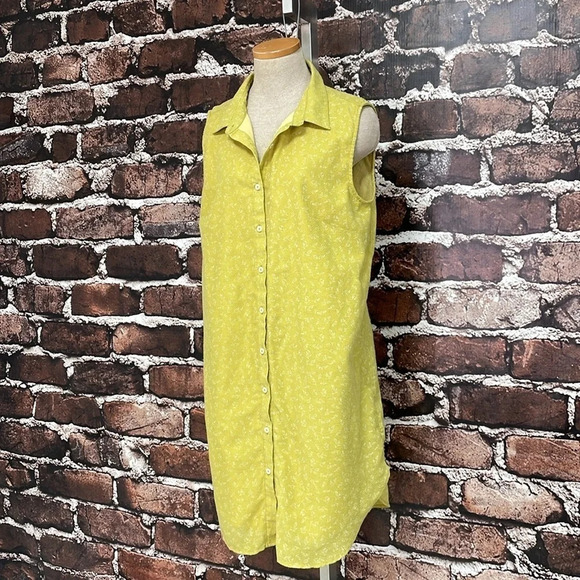 United By Blue Dress Women's X Large Yellow Floral Button Down Shirt Midi - Picture 6 of 16